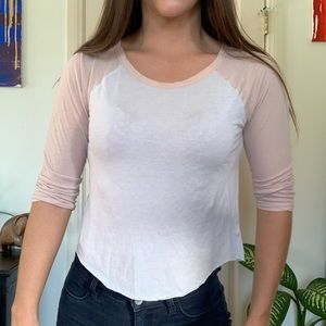 Light pink baseball tee Me to We